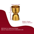 Stainless Steel Pattern Design Cherry & Gold Double Wall Bar Set - 4 Pcs