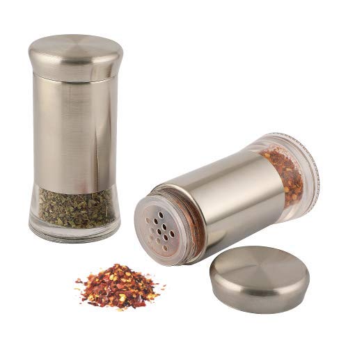 Fusion - Glass and Stainless Steel Spice jar - Set of 2