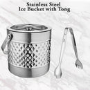 Stainless Steel - Double Wall Ice Bucket with Tong - Diamond