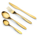 Cyra - Gold PVD Coated Premium Stainless Steel Cutlery Set with Portable Gift Box - Matt, 24 Pcs Set
