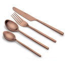 Ridge - Copper (PVD Coated) Premium Stainless Steel Cutlery - Matt, 24 Pcs Set