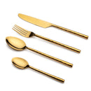 Aura - Gold (PVD Coated) Premium Stainless Steel Cutlery - Glossy, 24 Pcs Set