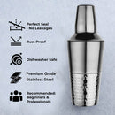 Half Hammered - Cocktail Shaker with Strainer & Peg Measurer - 500 ml