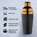Stainless Steel - Cocktail Shaker Copper Lid (PVD Coated) - 500 ml