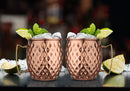Stainless Steel Moscow Mule Beer Mug - Diamond Design, Copper