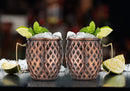 Stainless Steel Moscow Mule Beer Mug - Diamond Design, Antique Copper