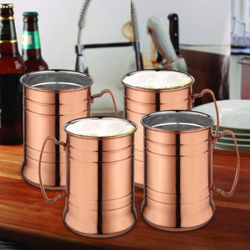 Stainless Steel Beer Mug with Handle - Copper
