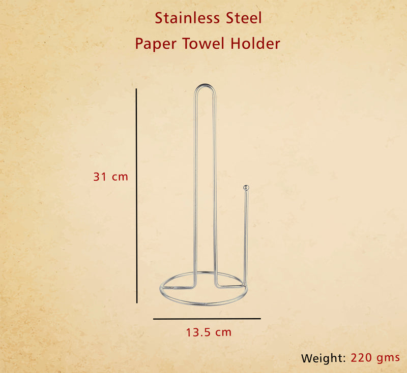 Stainless Steel Paper Towel Holder (Knob Design) - Set of 2
