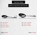 Stainless Steel - Measuring Cup & Measuring Spoon Set - Oval