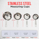 Stainless Steel - Measuring Cup - Round (4pcs Set )