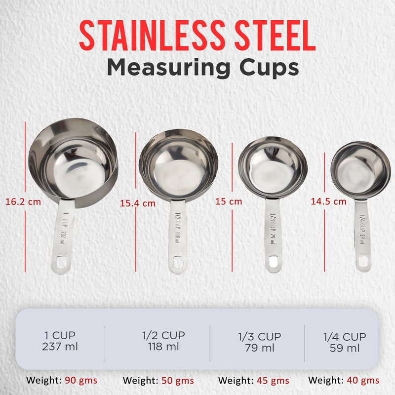 Stainless Steel - Measuring Cup - Round (Set of 4)