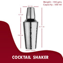 Stainless Steel Cocktail Shaker with Strainer - 500 ml