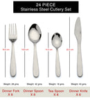 Adron - Stainless Steel Premium Cutlery 24 Piece Set