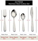 Adron - 24 Piece Stainless Steel Cutlery Set