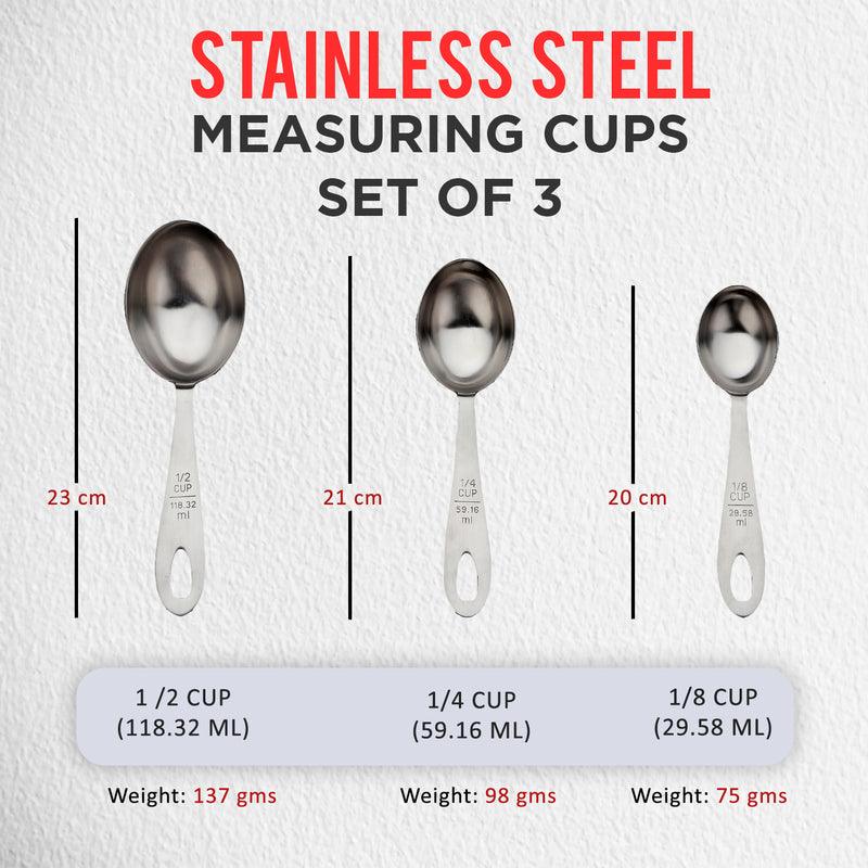Stainless Steel - Measuring Cup - Oval Shaped - Matt Finish