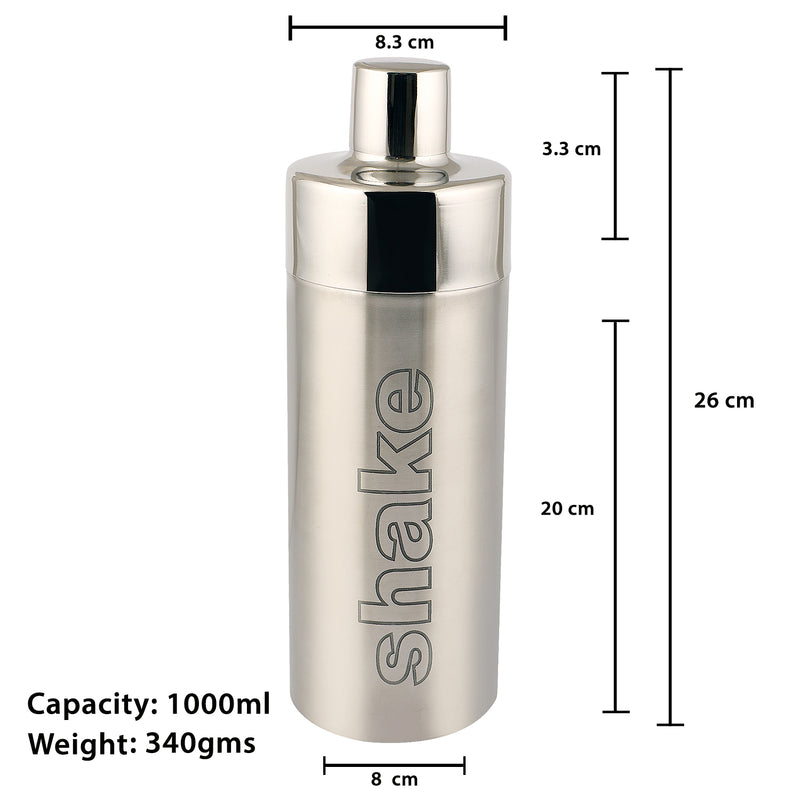 Stainless Steel Cocktail Shaker with Strainer - Shake A Drink, 500 ml