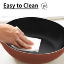 GREBLON Non Stick Kadhai with Glass Lid (Gas Stove Compatible Only) - Copper, 26cm