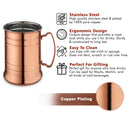 Stainless Steel Beer Mug with Handle - Copper