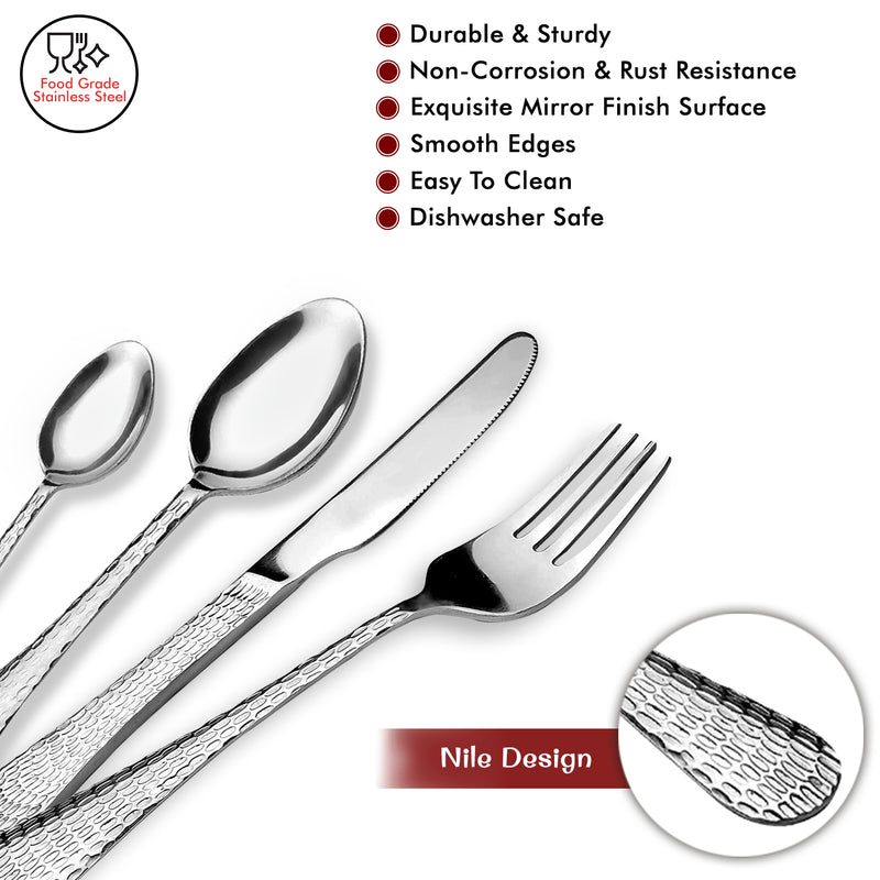 Nile - Stainless Steel Premium Cutlery 24 Piece Set