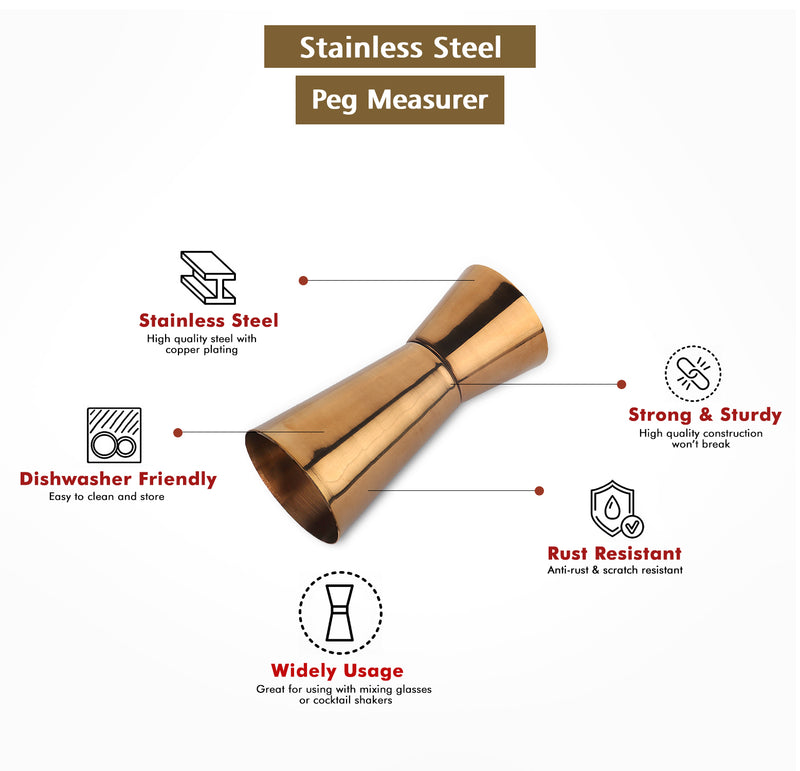 Stainless Steel Jigger/Peg Measurer - 30/60 ml