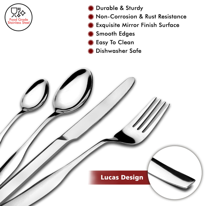 Lucas - Stainless Steel Premium Cutlery 24 Piece Set