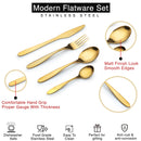 Cyra - Gold PVD Coated Premium Stainless Steel Cutlery Set with Portable Gift Box - Matt, 24 Pcs Set