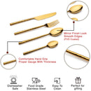 Aura - Gold (PVD Coated) Premium Stainless Steel Cutlery - Glossy, 24 Pcs Set