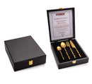 Aura - Gold (PVD Coated) Premium Stainless Steel Cutlery - Glossy, 24 Pcs Set