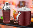 Stainless Steel Ice Bucket with Tong, Peg Measurer & Cocktail Shaker - Cherry