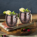 Stainless Steel Moscow Mule Beer Mug - Hammered Design, Antique Copper