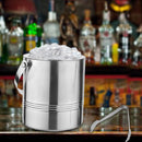 Stainless Steel - Double Wall Ice Bucket with Tong - Wave