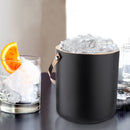 Stainless Steel - Double Wall Ice Bucket with Tong - Black & Copper | Upto 4 Whiskey Glasses FREE