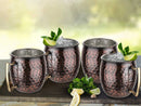 Stainless Steel Moscow Mule Beer Mug - Hammered Design, Antique Copper