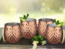 Stainless Steel Moscow Mule Beer Mug - Diamond Design, Copper