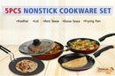 GREBLON Non Stick Cookware - Set of 5 Piece (Gas Stove Compatible Only) - Copper (Free Tadka Pan)