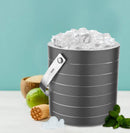 Stainless Steel Double Wall Ice Bucket with Tong - Ring Design
