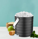 Stainless Steel Double Wall Ice Bucket with Tong - Black | 2 Whiskey Glasses FREE