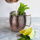 Stainless Steel Moscow Mule Beer Mug - Hammered Design, Antique Copper