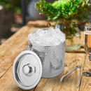 Stainless Steel - Double Wall Ice Bucket with Tong - Full Hammered