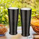 Stainless Steel Tall Hammered Double Wall Beer Glass/Tumbler - Set of 2