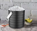 Stainless Steel Double Wall Ice Bucket with Tong - Ring Design