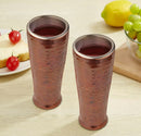 Stainless Steel Tall Hammered Double Wall Beer Glass/Tumbler - Set of 2