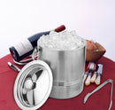 Stainless Steel - Double Wall Ice Bucket with Tong - Wave
