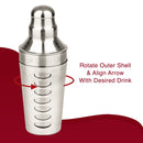 8 Drink Rotation Recipe Guide Cocktail Shaker with Strainer