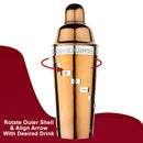 15 Drink Recipe Cocktail Shaker with Strainer (PVD Coated) - 1000 ml by Steren Impex