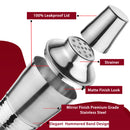 Hammered Band - Cocktail Shaker with Strainer & Peg Measurer - 500 ml