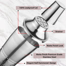 Half Hammered - Cocktail Shaker with Strainer & Peg Measurer - 500 ml