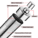 Stainless Steel Cocktail Shaker with Strainer - Tall Hammered, 500 ml
