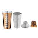 8 Drink Recipe Cocktail Shaker with Strainer (PVD Coated) - Copper, 750 ml by Steren Impex