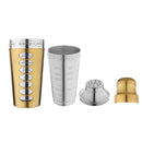 8 Drink Recipe Cocktail Shaker with Strainer (PVD Coated) - Gold, 750 ml by Steren Impex